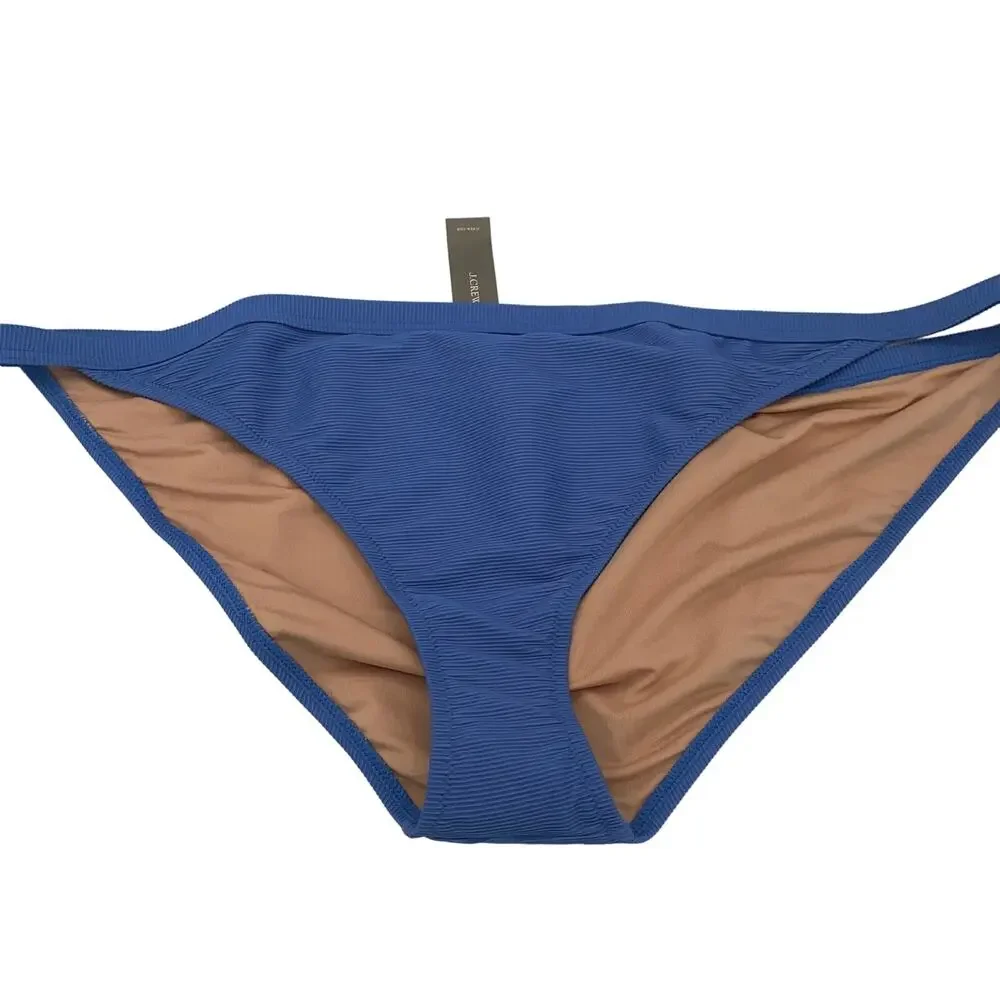 New J. Crew Blue Ribbed Hipster Bikini Swim Bathing Suit Bottom Women's Size 3X